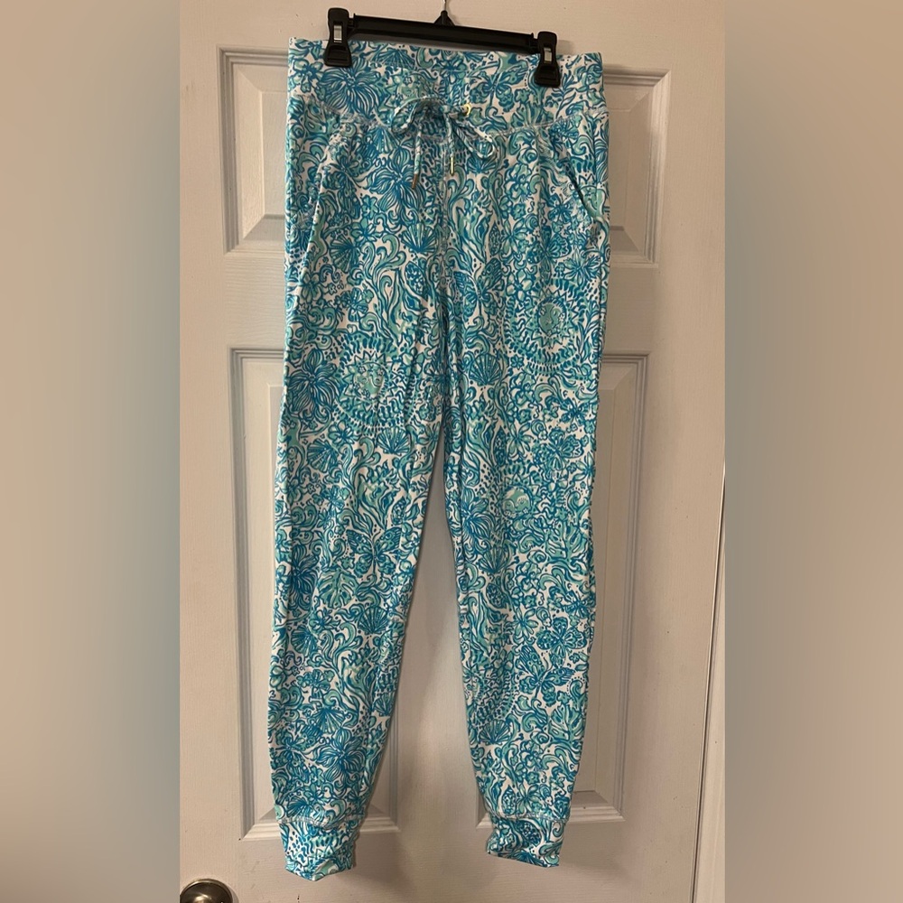 Lilly Pulitzer Blue and White Joggers Size XS